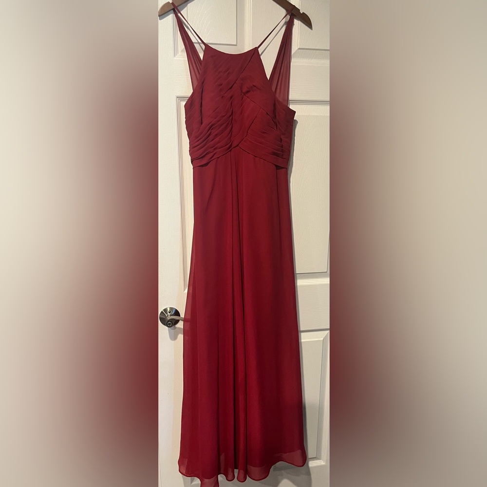 Azazie Red Strapless bridesmaids dress